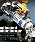 Heavy Duty Electric Hydraulic Rebar Cutter 1000 Watt Pure Copper Motor cuts 4 to 16 mm steel quickly with ergonomic grip.