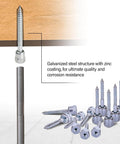 Easy Install Wood Anchor For Vertical Threaded Rods No Pre Drilling Needed Zinc Plated Steel Three Eighths Inch By Two And A Half Inch Screw Length Pack Of One Hundred Saves Time And Cuts Fastener Failures shown with threaded rod and multiple screws