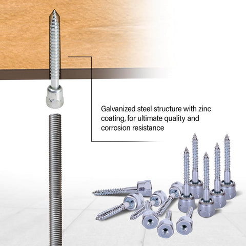 Wood Mount Vertical Threaded Rod Anchor For Easy Install No Pre Drilling Required Three Eighths Inch By Two And A Half Inch Screw Length Zinc Plated Steel Pack Of Twenty Five