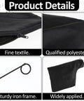 Close-up details of Heavy Duty Miter Saw Dust Collection Bags With Durable Zipper And Reinforced Wire Rim, showcasing zipper and polyester fabric.