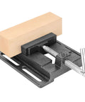 2 Pack 4 Inch Portable Drill Press Vise With Slotted Base Made From Durable Cast Iron for gripping wood block securely.