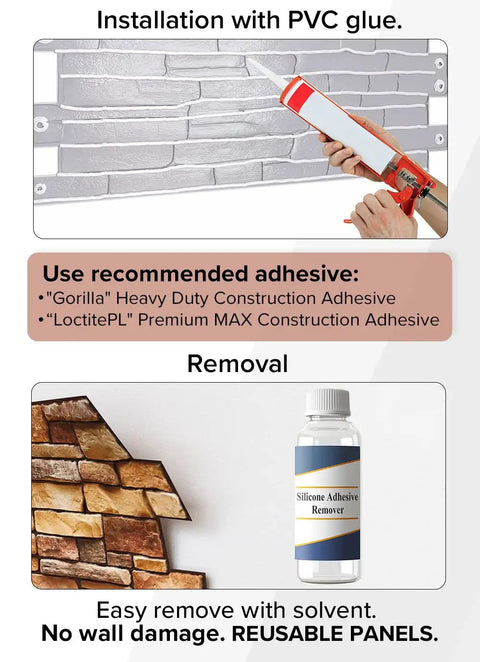 Installation and removal of 3D Wall Panels For Interior Wall Decor In Brown Slate Style 10 Pack PVC Covers 49 Sq Ft