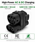 Super Hella Reliable CCS1 To CCS2 EV Charger Adapter Plug And Play Fast Charging Connector showcasing multi-pin design for AC and DC charging.