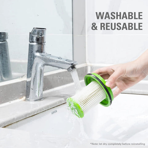 Washing a washable and reusable 2-Pack Replacement HEPA Filter for Stick Vacuums That Fit SVG24L410 SVG24L411 SVW24L410 SVW24L411