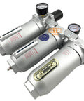 1 Inch NPT Beefy Industrial Grade Filter Regulator Coalescing Desiccant Dryer System With Auto Drain 3 Stage For Compressed Air Lines Metal Bowls