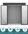 Spacious 6 By 4 Outdoor Storage Shed With Double Lockable Doors Anti Corrosion Metal Construction Waterproof Design