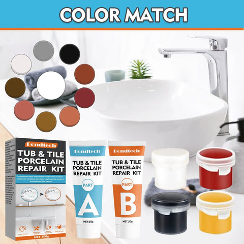 Porcelain Repair Kit For Tub And Tile With Dope Adhesion And Waterproof Sealant for repairing chips and cracks.