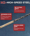 Kozelo drill bit, 4.2mm, M2 high-speed steel twist, black and gold, 135° cutting angle