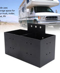 Universal Heavy Duty Detachable Storage Bin With Quick Release Rail Slides For RV Camper Trailer Pickup And Boat Road Ready hassle-free tool organizer rack, black metal storage box