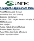 List of non-magnetic applications for the Non Sparking Aluminum Bronze Albr 1-1/8 Inch Standard Combination Wrench