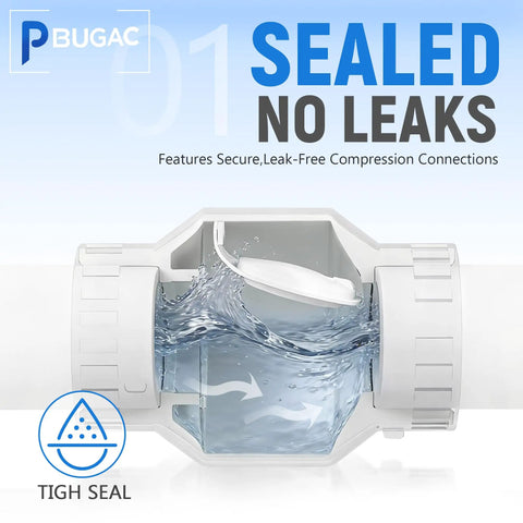 2 Inch PVC Check Valve With Solvent Connections For Backflow Prevention Schedule 40 Stainless Steel Spring Loaded Valve