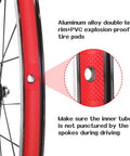 Close-up of 26 Inch Mountain Bike Wheelset With Quick Release For MTB V Brakes Light As A Feather Aluminum Alloy Double Wall Rims Black