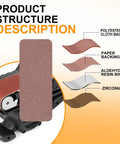 Workhorse Grade 3 X 21 Belt Sander Sanding Belts 100 Grit Aluminum Oxide Abrasive Strips showing different backing materials.
