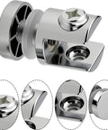 Heavy Duty Metal Glass Clamps Set For Five To Ten Millimeter Panels Rustproof Shelf Brackets for bathroom and kitchen detail view