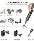 Compact Mini Electric Screwdriver Kit With 55 Bits showing magnetic tip and various screw types.