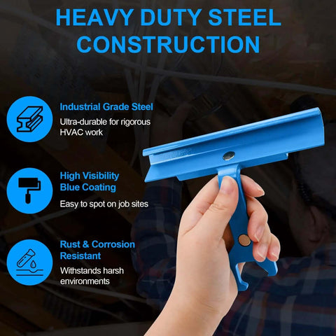 Heavy duty steel Duct Clip Tool For HVAC Ductwork With Magnetic Clip Access, 4 inch blue handle for TDC and TDF clips