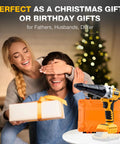 Cordless Pro Grade Rivet Gun for 20V Max Batteries as a holiday gift beside couple exchanging presents