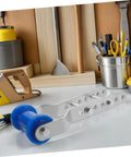 Adjustable Keel Roller With Steel Frame Brackets For Boat Trailer And Rubber Wheel Sealed Bearing Design on a workbench