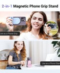 Person using Magnetic Phone Grip Camera Handle With Wireless Shutter Remote For iPhone Android Smartphones MagSafe Compatible