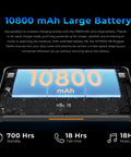 Heavy Duty Rugged Tablet Running Android 14 With Octa Core Muscle And A Vivid Ten Point One Inch Display Built Like A Tank To Crush The Daily Grind While Withstanding Blows And Rough Terrain No Cap showing 10800 mAh large battery with performance details.