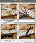 Amazon fret end file for guitar with step-by-step guide: protect fingerboard, trim frets, polish burrs, and brush debris.
