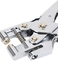 Close-up of chrome-plated 5mm Single Hole Punch for 30 Sheets A4 Paper, featuring rustproof body and adjustable punch depth.