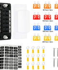 Six Way Marine Blade Fuse Block With Negative Bus Waterproof ATC ATO Fuse Box Panel For Boat RV Car Trailer Truck SUV Built Tough