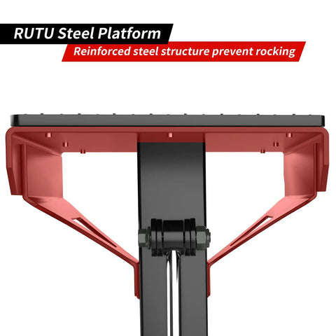 Beefy Dirt Bike Stand And Motorcycle Lift Jack With 1000 Lb Capacity For Dirt Bikes ATVs 12 To Thirteen Point Eight Inch Height Heavy Duty Steel Hydraulic Lift For Quick Maintenance And Easy Repairs, showing reinforced steel structure.