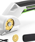 Cordless Rotary Cardboard Cutter With Titanium Coated Blade And Two Accessories 4V Electric Cutting Tool With Safety Lock