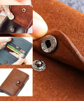 15Mm Brass Snap Fasteners Kit With Caps And Sockets, Rivets And Snaps For Jackets And Belts, DIY Crafts, Includes 4 Installation Tools, Rustproof, Beginner Friendly No Sew Kit, 15 Sets shown on wallets