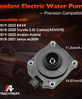 Reliable Coolant Electric Water Pump For 2018 2022 Toyota Camry RAV4 Avalon Hybrid Lexus ES300H 2 5L Oe 16032 25010 top view with dimensions