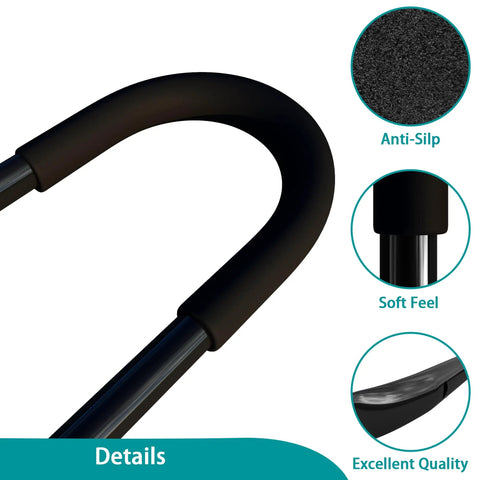 Kids Bike Trainer Handle For Learning To Ride, Extended 21 To 30 Inch Balance Push Bar, anti-slip U-shaped tube details