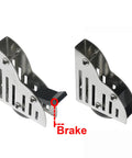 Stainless Steel Rolling Library Ladder Floor Rollers With Brake 2 Pack, brushed finish, shows brake mechanism, 38mm wheels.