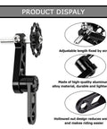 Single Speed Bike Chain Tensioner And Guide With Derailleur Hanger, black aluminum alloy stabilizer on white background