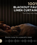 Pinch Pleated Blackout Curtains For Bedroom And Living Room, 2 Panels 40 Inches Wide By 84 Inches Long, linen look blocking light