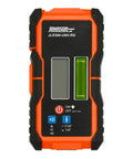 Universal Green and Red Rotary Laser Detector With Dual Sided LED Backlit Display IP54 Dust and Water Protection Fine and Coarse Modes For Precise Leveling And Quick Audible Visual Readouts Pro Grade Easy Read, front view