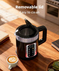 Electric Tea Kettle With Temperature Control And Glass Body For Tea And Coffee Daily Driver Smart Water Boiler with open lid