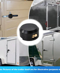 Three Pack Puck Locks for Trailers Keyed Alike 2-7/8 Inch Hidden Shackle Padlocks shown on various trailer doors