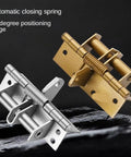 Heavy Duty Spring Loaded Cabinet Hinges With Fully Automatic Self Closing For Flawless 90 Degree Alignment And Silky Smooth Swing Built Dang Tough for daily use, featuring silver and gold finishes.