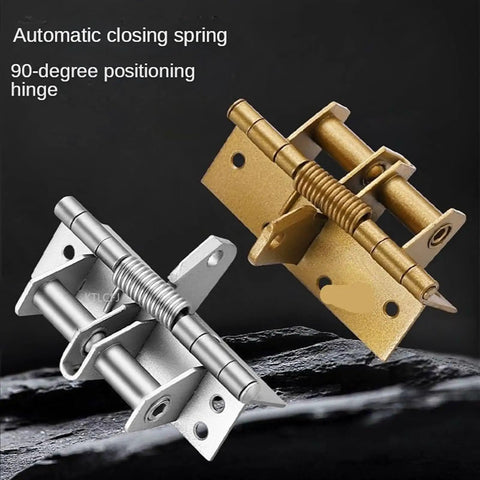 Heavy Duty Spring Loaded Cabinet Hinges With Fully Automatic Self Closing For Flawless 90 Degree Alignment And Silky Smooth Swing Built Dang Tough for daily use, featuring silver and gold finishes.