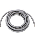 Fifteen Foot Universal Ice Maker Water Supply Hose, Flexible Braided Stainless Steel Line With 1/4 Inch Compression Fittings coiled