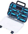 Magnetic Screwdriver Set 29 Piece With Assorted Bits Including Phillips Slotted Star Hex And Square Magnetizer Demagnetizer And Storage Case All In One Home Repair Hand Tool Kit For Quick Fixes And Everyday Projects in open plastic case