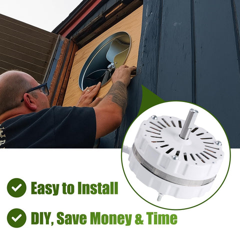Attic Fan Motor Replacement Kit For 2000 Series Attic Vent Fans, Includes Replacement Motor, White Power Unit, Support Brackets, Nylon