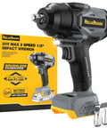 High Performance 1/2 Inch Cordless Impact Wrench Dishes Out Sick 900 Ft Lbs Of Raw Torque Compatible With Dewalt 20V Battery, showcasing product with packaging.