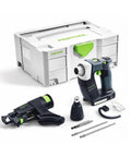 Heavy Duty Cordless Construction Screwdriver With Duradrive Tech And Brushless Ec Tec Motor and accessories in storage case.