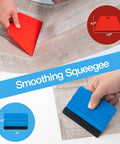 Peel And Stick Wallpaper Backsplash Application Tool Smoothing Kit With Light Yellow And Blue Squeegees And Craft Knife Blades