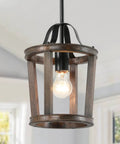 Dope Farmhouse Oak Wood Island Pendant Light With Bronze Finish 1 Light Kitchen Island Pendant Adjustable 59 Inch Chain E26 Socket Dimmable