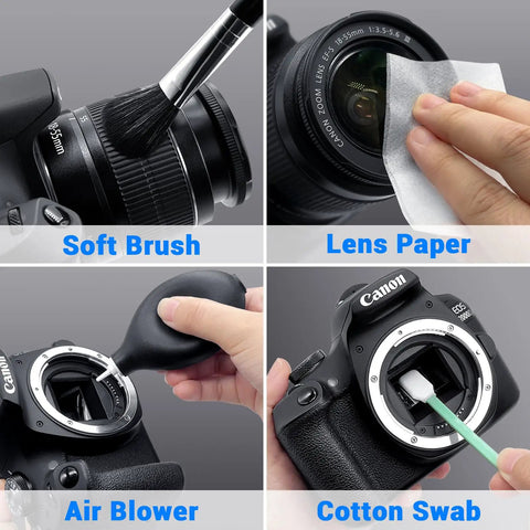10 In 1 Pro Grade Camera Lens Cleaning Kit With Air Blower, Lens Cleaner Pen, Retractable Wool Soft Brush, Sensor Cleaning Swabs
