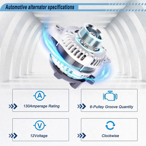 Image of Honda Alternator Replacement For Odyssey Pilot MDX TL TSX ZDX 3 5L 3 7L V6, showing specifications and design features.