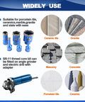 Go To Diamond Core Drill Bit Set For Porcelain Tile Ceramic Marble Granite With Five Eighths Eleven Thread, usage chart